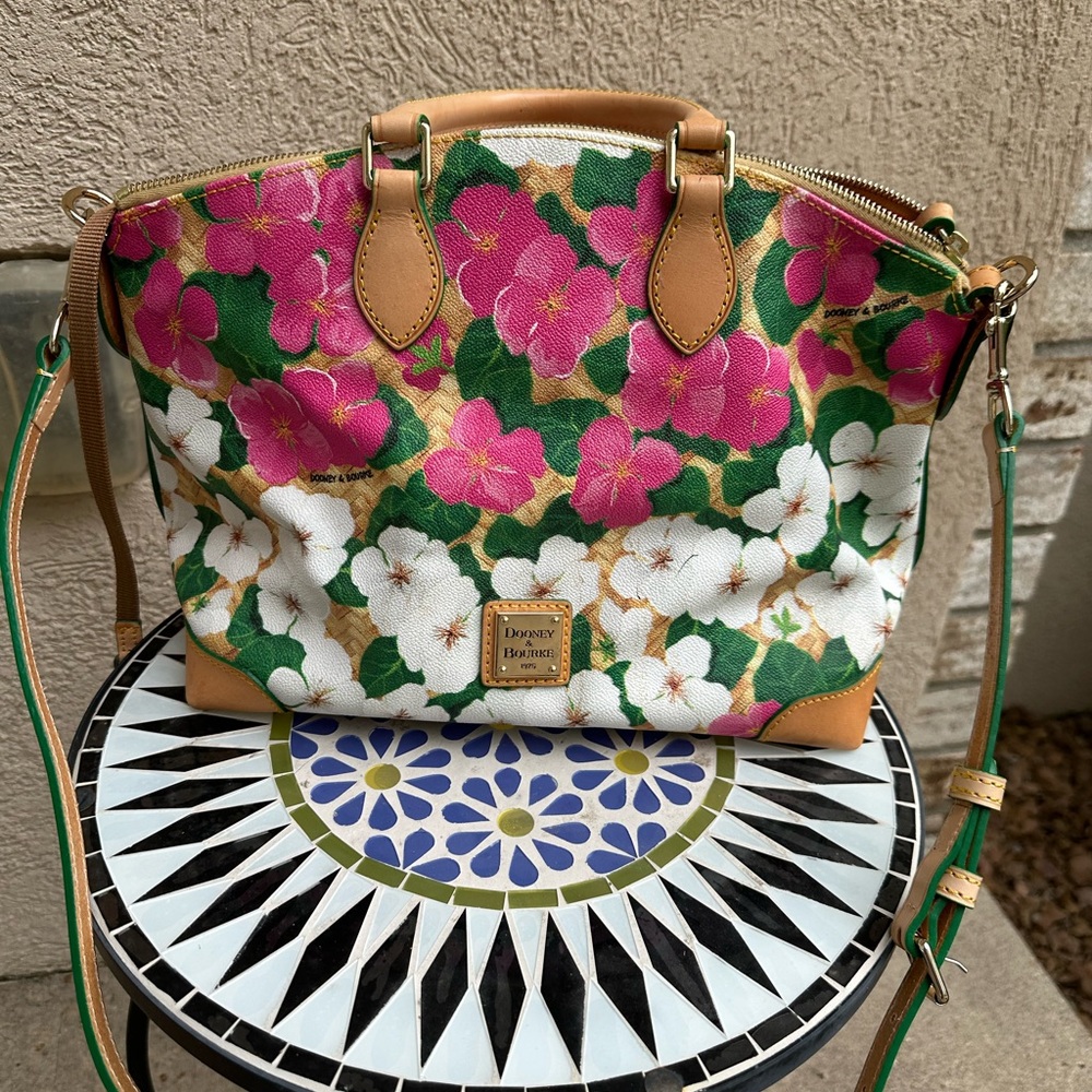 Dooney & Bourke Floral Satchel - Pink, Green, White
